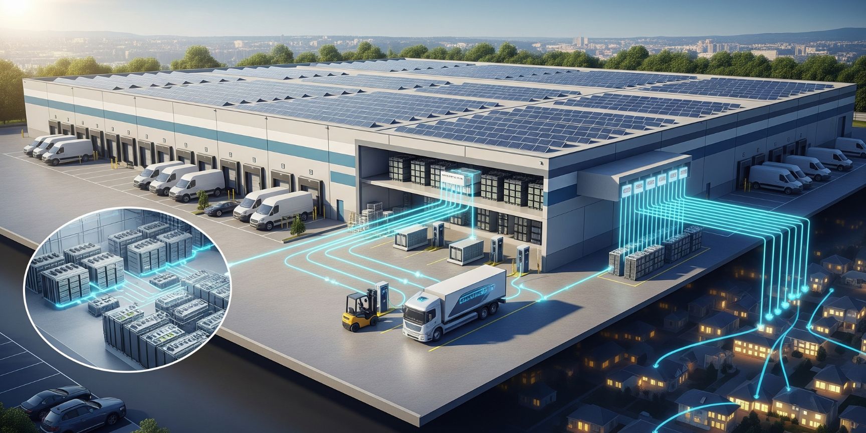 PV-Anlage auf Logistikdach versorgt Gebäude und speist Überschuss ins kommunale Netz, ESG, Nachhaltigkeit, Logistikimmobilien, soziale Verantwortung